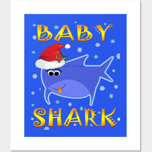 Christmas Baby Shark Funny Design Gift Idea Posters and Art